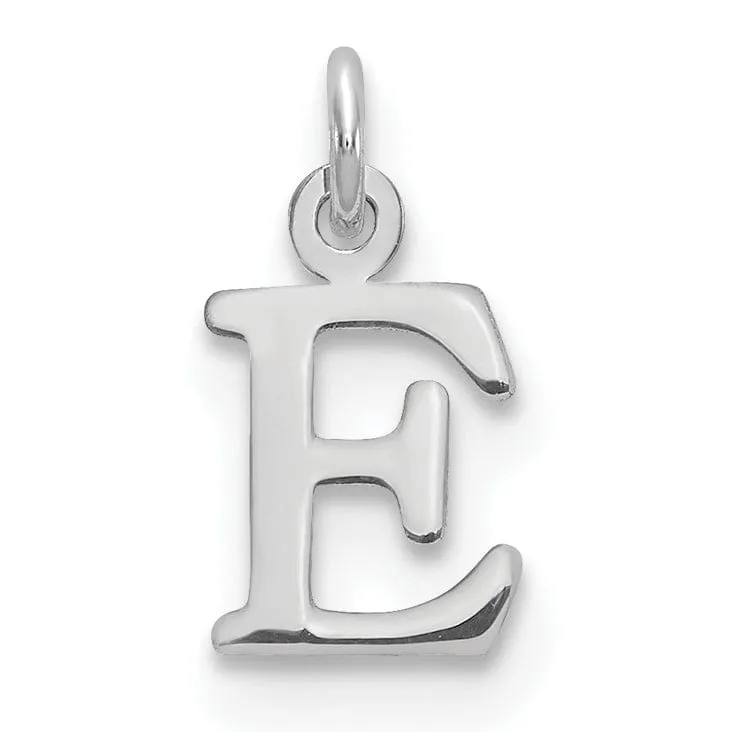 14k White Gold Cut-Out Letter E Initial Design Charm Pendant