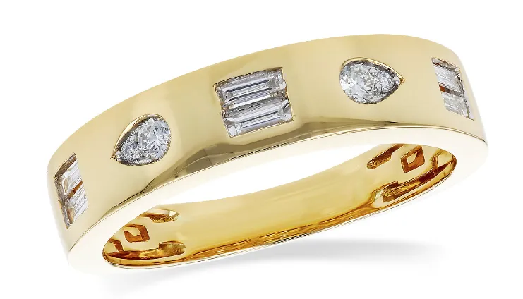 14K Yellow Gold Ladies Diamond Fashion Band, 0.25 ctw