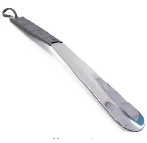 15" Stainless Steel Shoehorn with Paracord Handle Color Gray