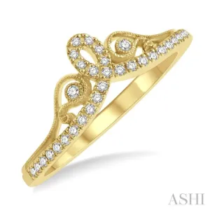 1/6 ctw Chevron Loop Lattice Round Cut Diamond Wedding Band in 14K Yellow Gold