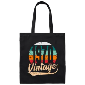 1970 Vintage Gift, Retro 1970, 1970 Vintage Design, Birthday Gift For 1970 Canvas Tote Bag