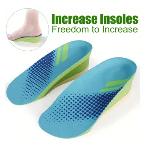 1pair Men & Women's Comfortable Shock Absorption Shoe Insole Cushion, Sweat-absorbent PU Material Height Increase Insert 0.98inch-1.57inch