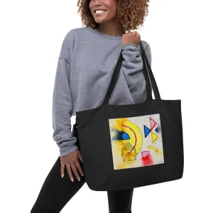 Abstract Yoga Art Buddha 3 Large organic tote bag