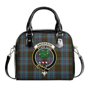 Anderson Tartan Shoulder Handbags with Family Crest