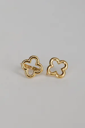 Annie Gold Quatrefoil Mini Hoop Earrings