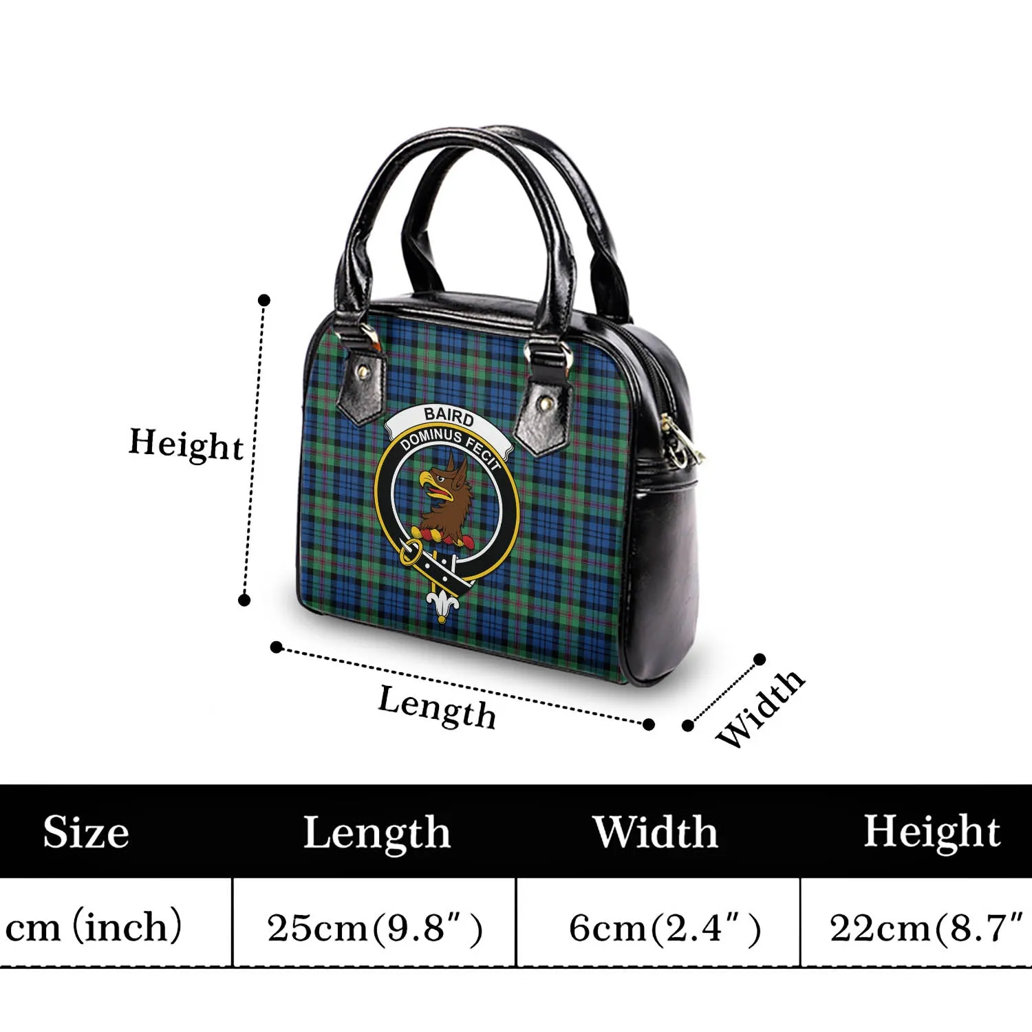 Baird Ancient Tartan Shoulder Handbags with Family Crest