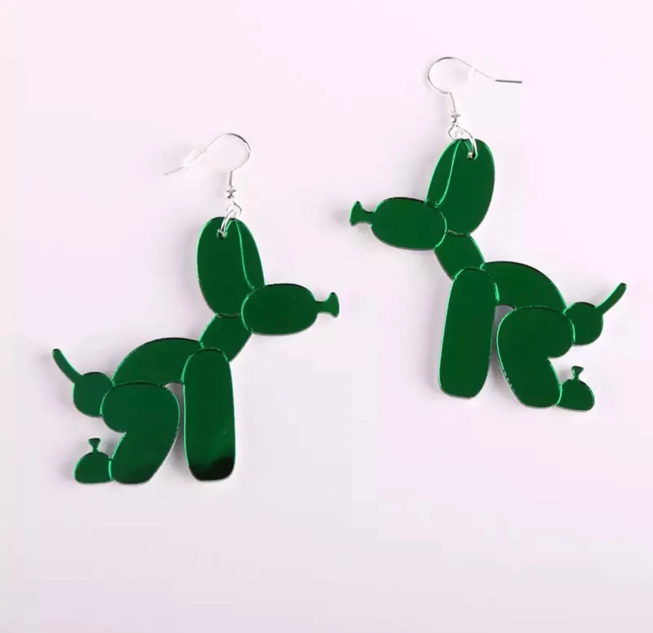 Balloon Dog Earrings - Handmade Jewelry, Mardi Gras Earrings, Pooping Balloon Dog, Handmade Earrings, Funny Gift, Funky Jewelry