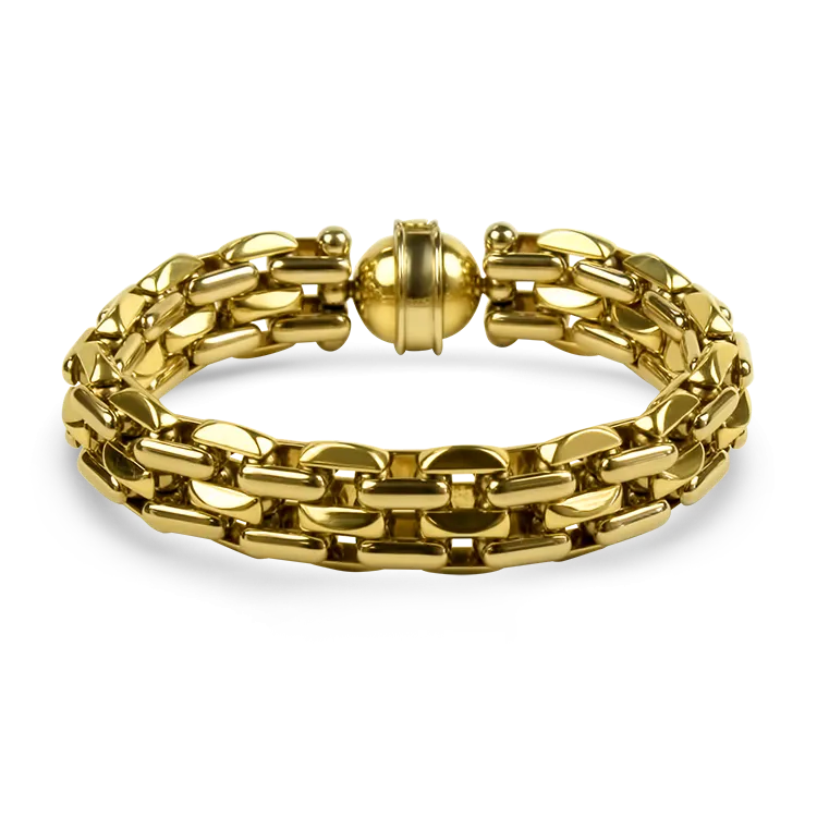 Baraka Estate 18K Yellow Gold Brick Link Bracelet