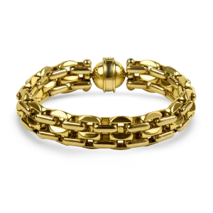 Baraka Estate 18K Yellow Gold Brick Link Bracelet