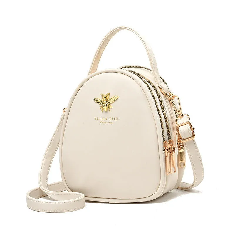 Bee Pendant Crossbody Mini Leather Handbags