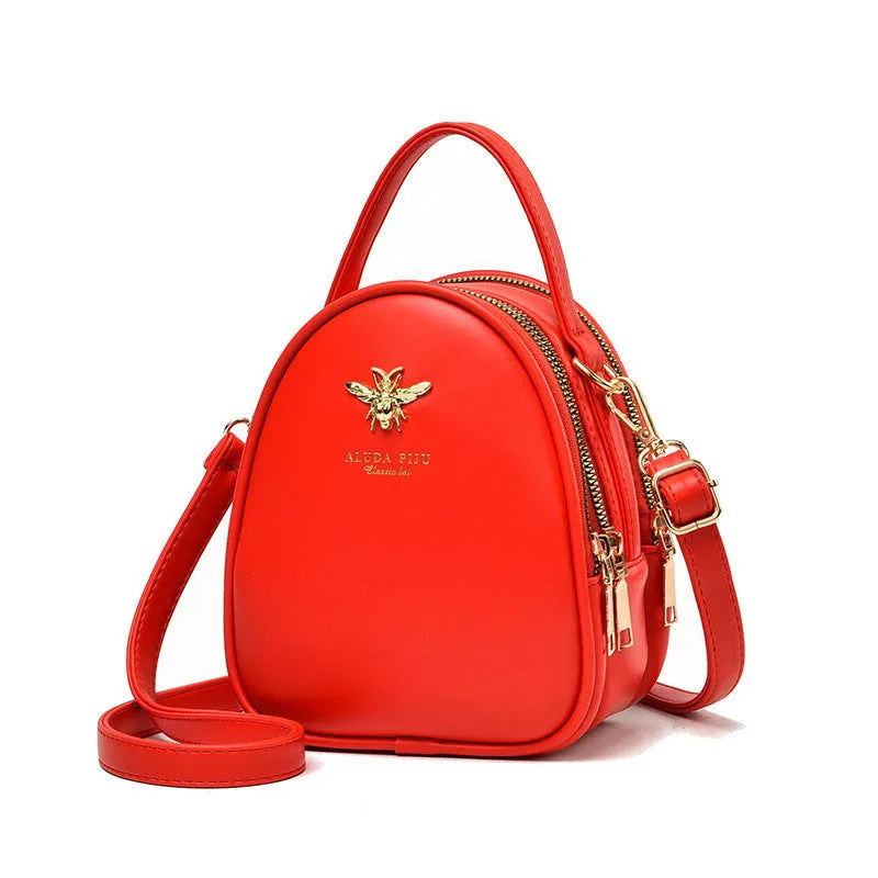 Bee Pendant Crossbody Mini Leather Handbags