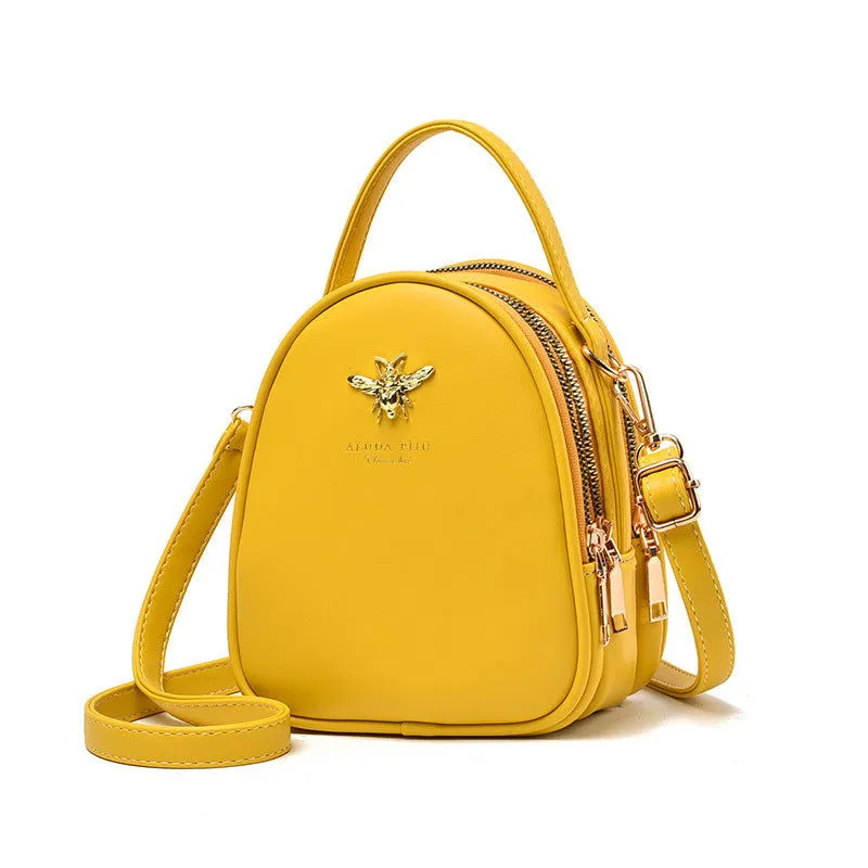 Bee Pendant Crossbody Mini Leather Handbags