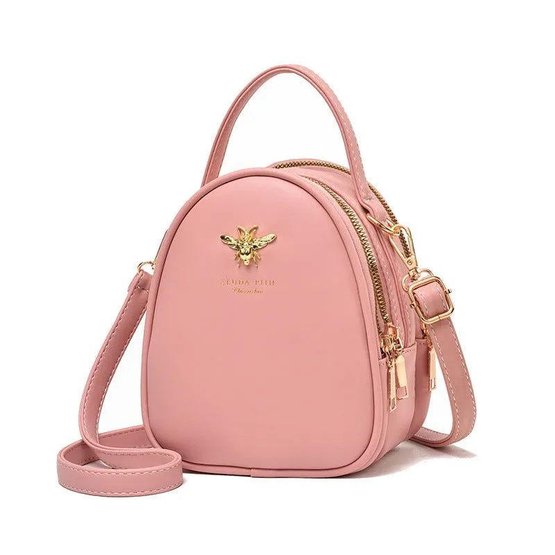 Bee Pendant Crossbody Mini Leather Handbags