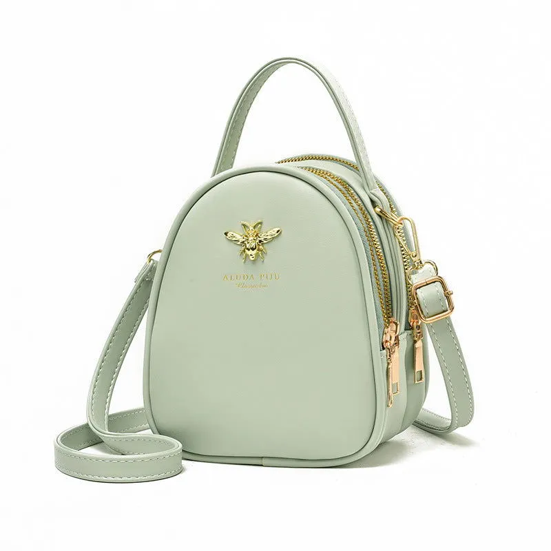 Bee Pendant Crossbody Mini Leather Handbags