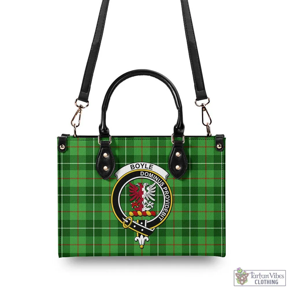 Boyle Tartan Luxury Leather Handbags with Family Crest