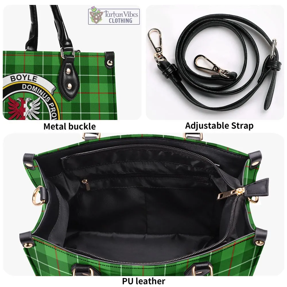 Boyle Tartan Luxury Leather Handbags with Family Crest