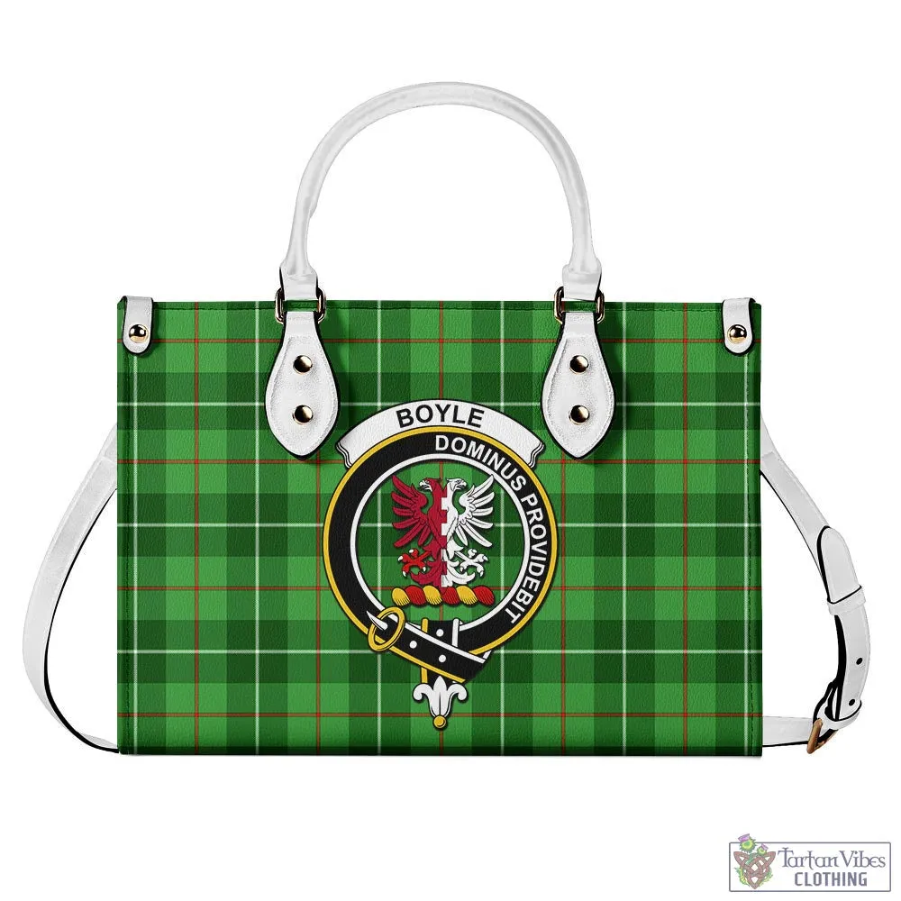 Boyle Tartan Luxury Leather Handbags with Family Crest