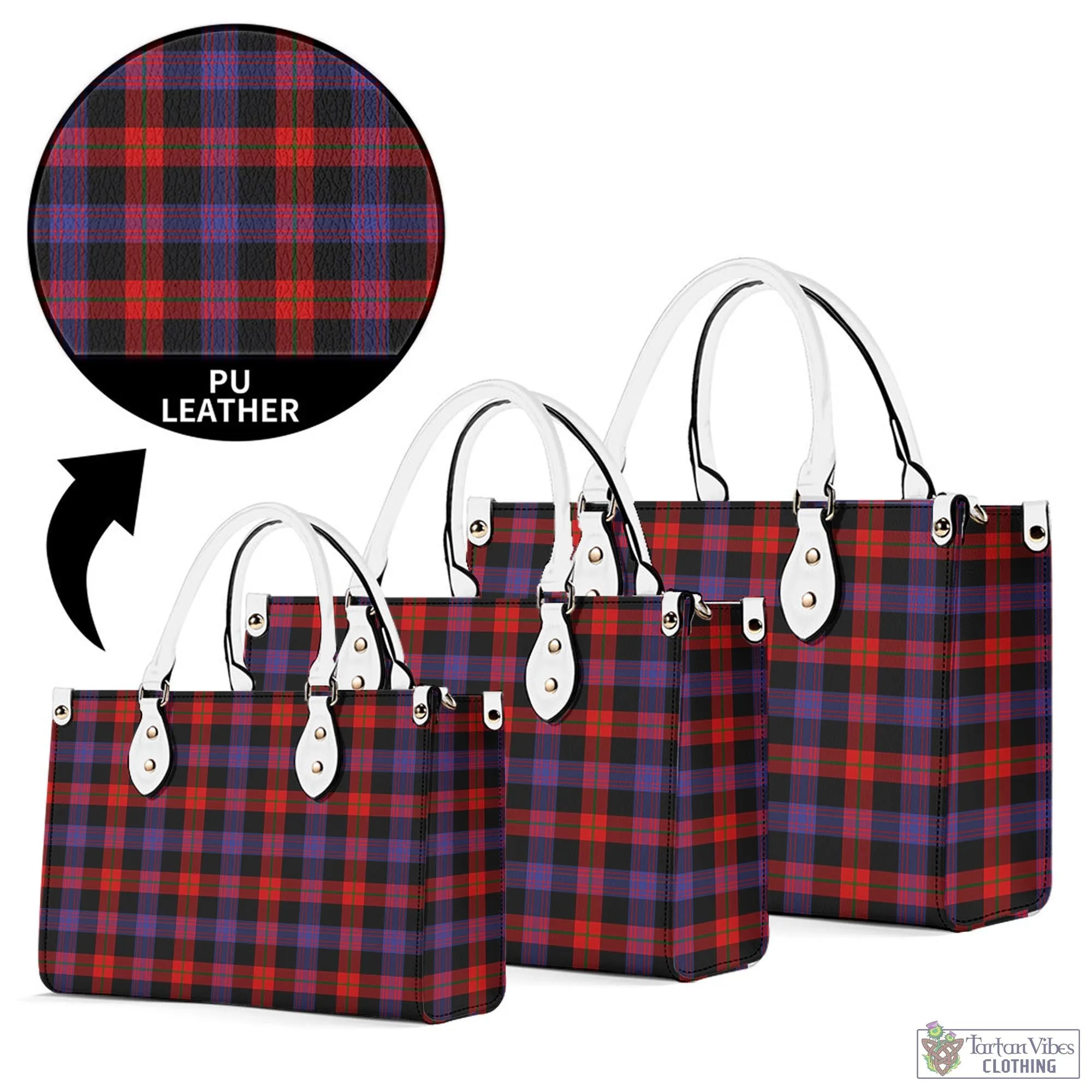 Broun Modern Tartan Luxury Leather Handbags