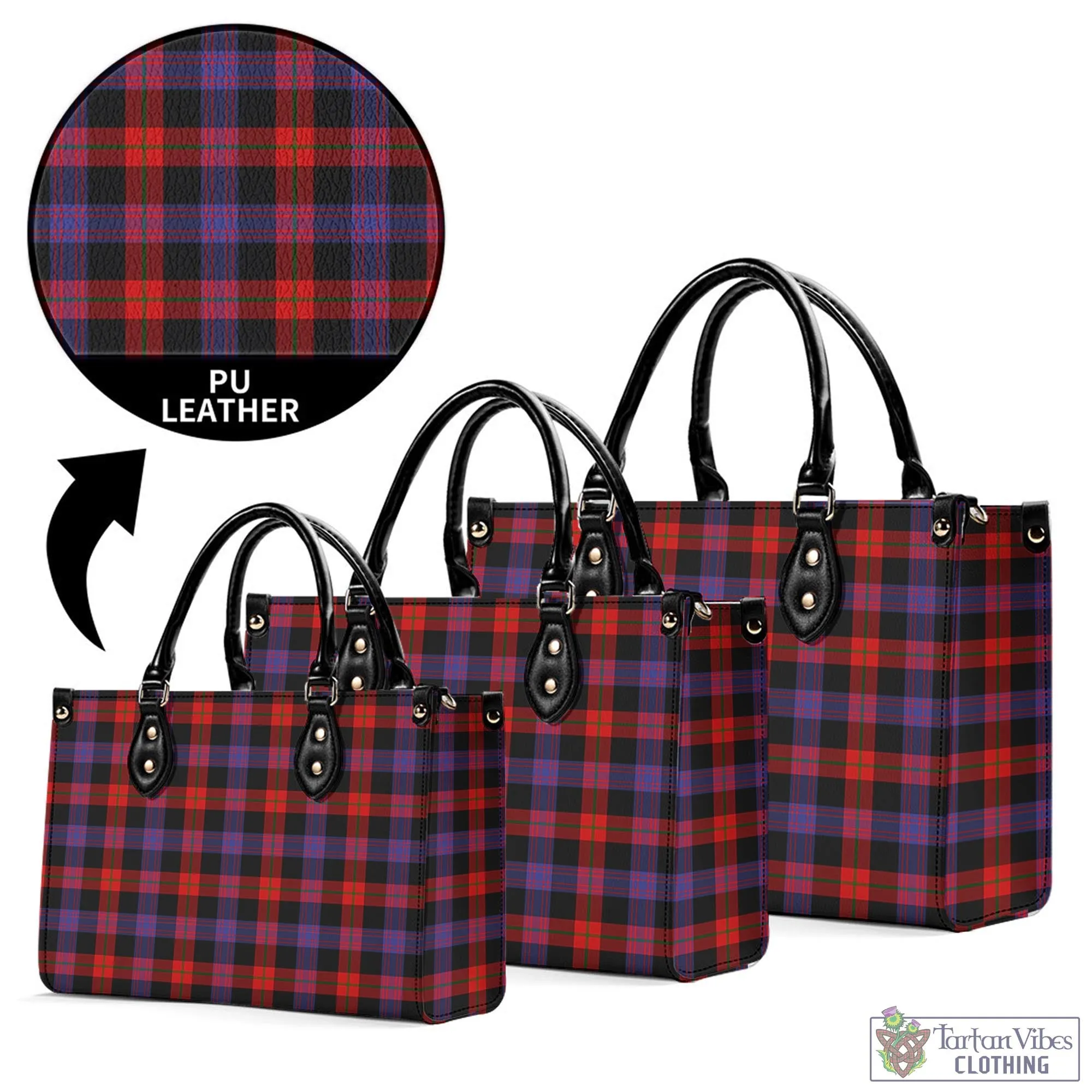 Broun Modern Tartan Luxury Leather Handbags