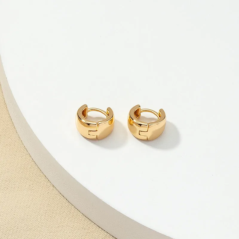 Chic Gold Metal Circle Earrings