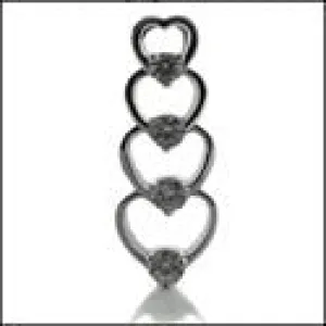 Cubic Zirconia Cz InterconneCt ed Hearts Pendant