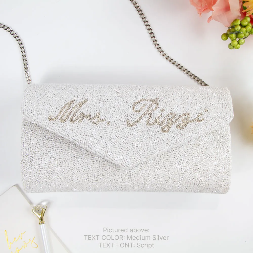 Custom Bride Seed Bead Clutch Bag Gifts (ENV)