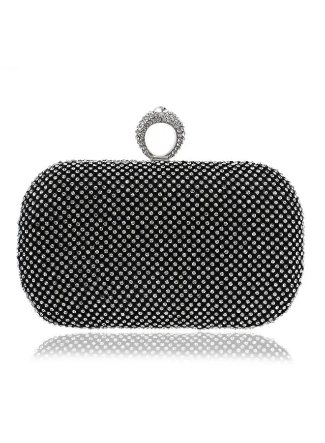 Diamond-Studded Crystal Clutch with Chain for Women's Parties and Weddings