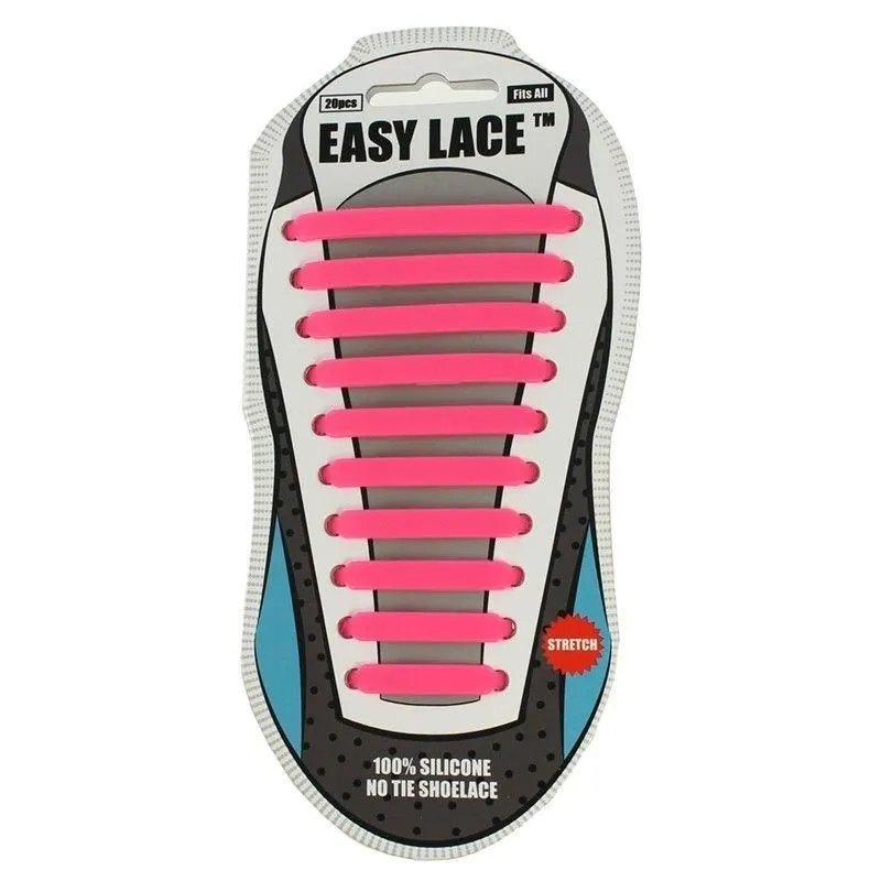 Easy Lace No Tie Elastic Silicone Slip On Trainers Shoelaces 20 Piece