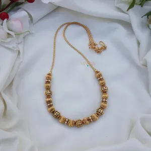 Elegant look Ball design Gold Beaded Necklace