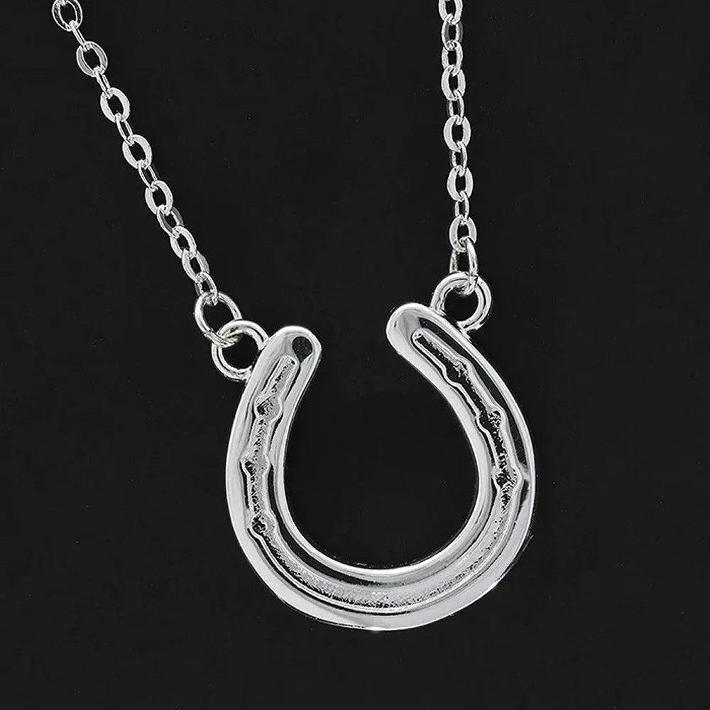 Equilibrium 43cm Silver Plated Equestrian Horseshoe Necklace