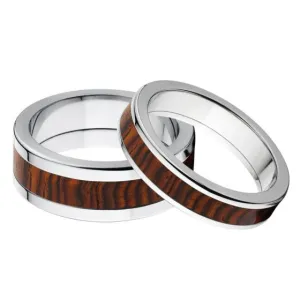 Exotic Wood Matching Ring Set, Cocobolo Rings, Wood Rings, USA Made