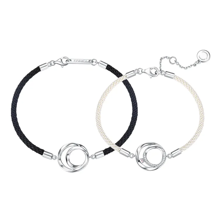 FANCIME "Always & Forever" Couples Promise Matching Sterling Silver Bracelets