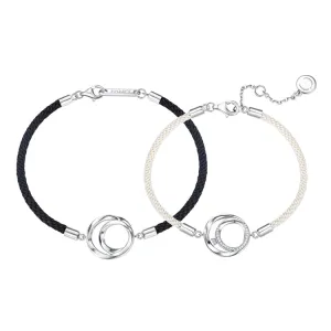 FANCIME "Always & Forever" Couples Promise Matching Sterling Silver Bracelets