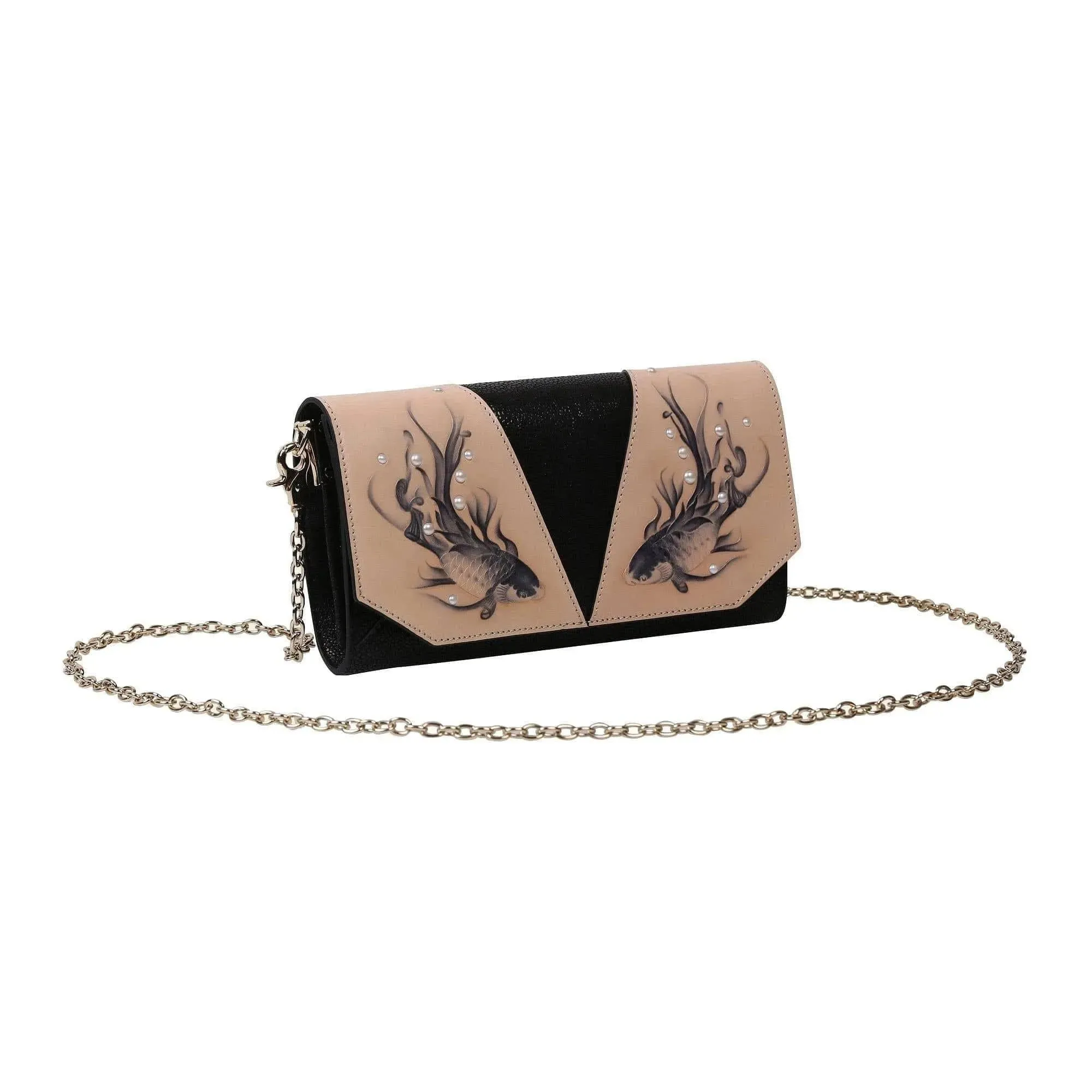 Fish Black Crossbody Clutch Bag