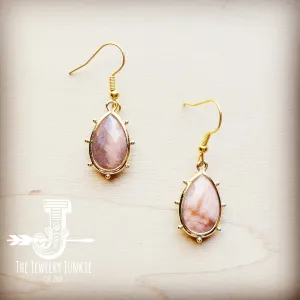 **Genuine Sunstone Teardrop Earrings 211r