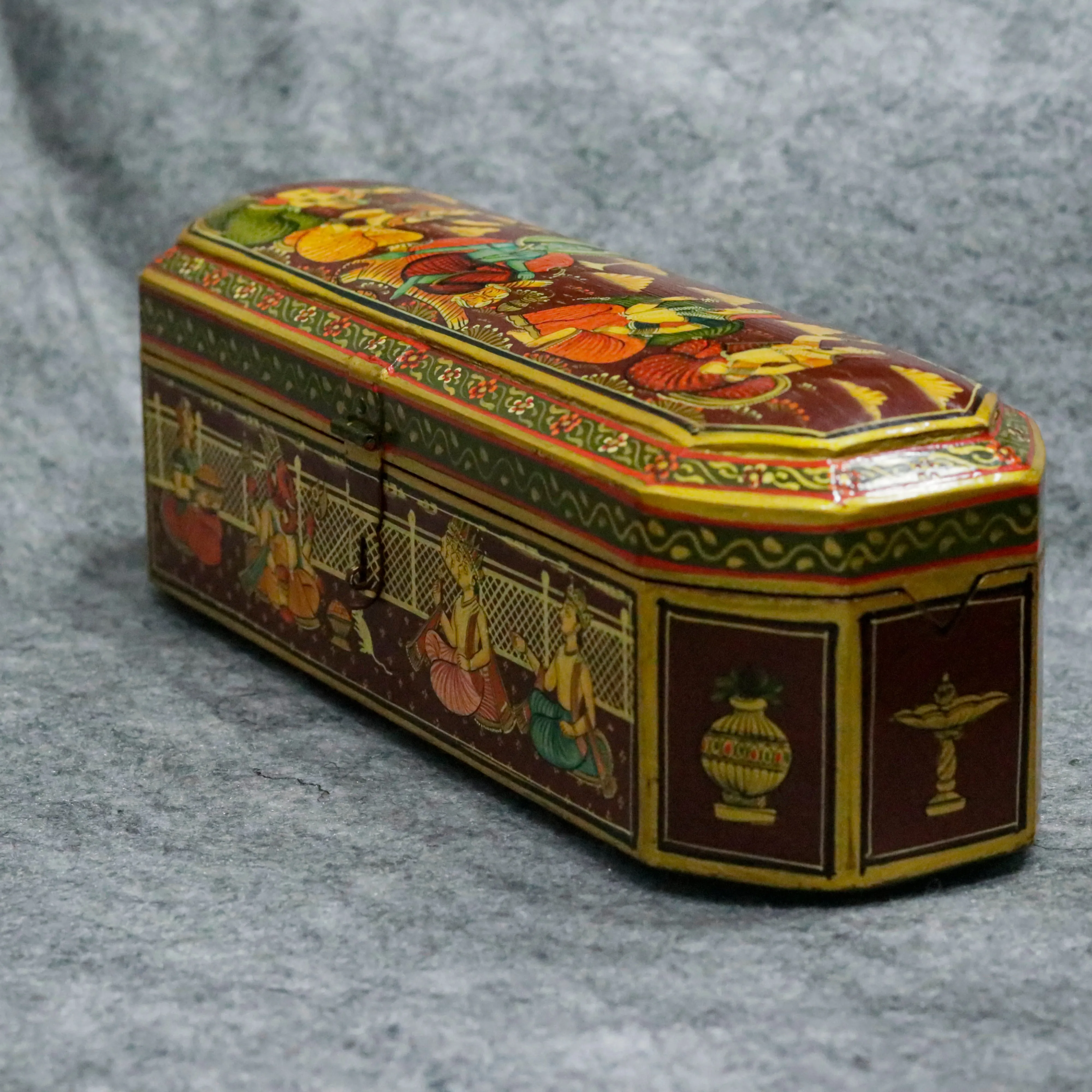 Hand Painted Indian Art jeweler box with multiple slots