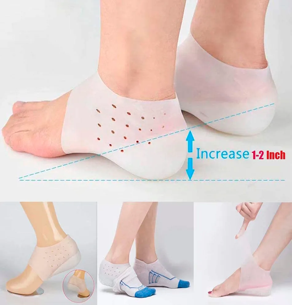 Heel Cups, Plantar Fasciitis Inserts, Heel Pads Cushion (3 Pairs) Great for Heel Pain, Heal Dry Cracked Heels, Achilles Tendinitis, for Men & Women.(Gel Heel Cups)