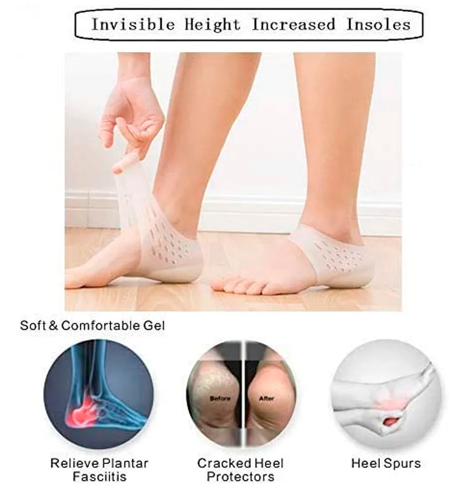 Heel Cups, Plantar Fasciitis Inserts, Heel Pads Cushion (3 Pairs) Great for Heel Pain, Heal Dry Cracked Heels, Achilles Tendinitis, for Men & Women.(Gel Heel Cups)