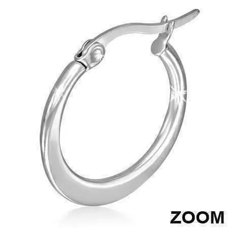 Highly Polished Stainless Steel 316 Classic Hoop Earrings Available in Two Sizes