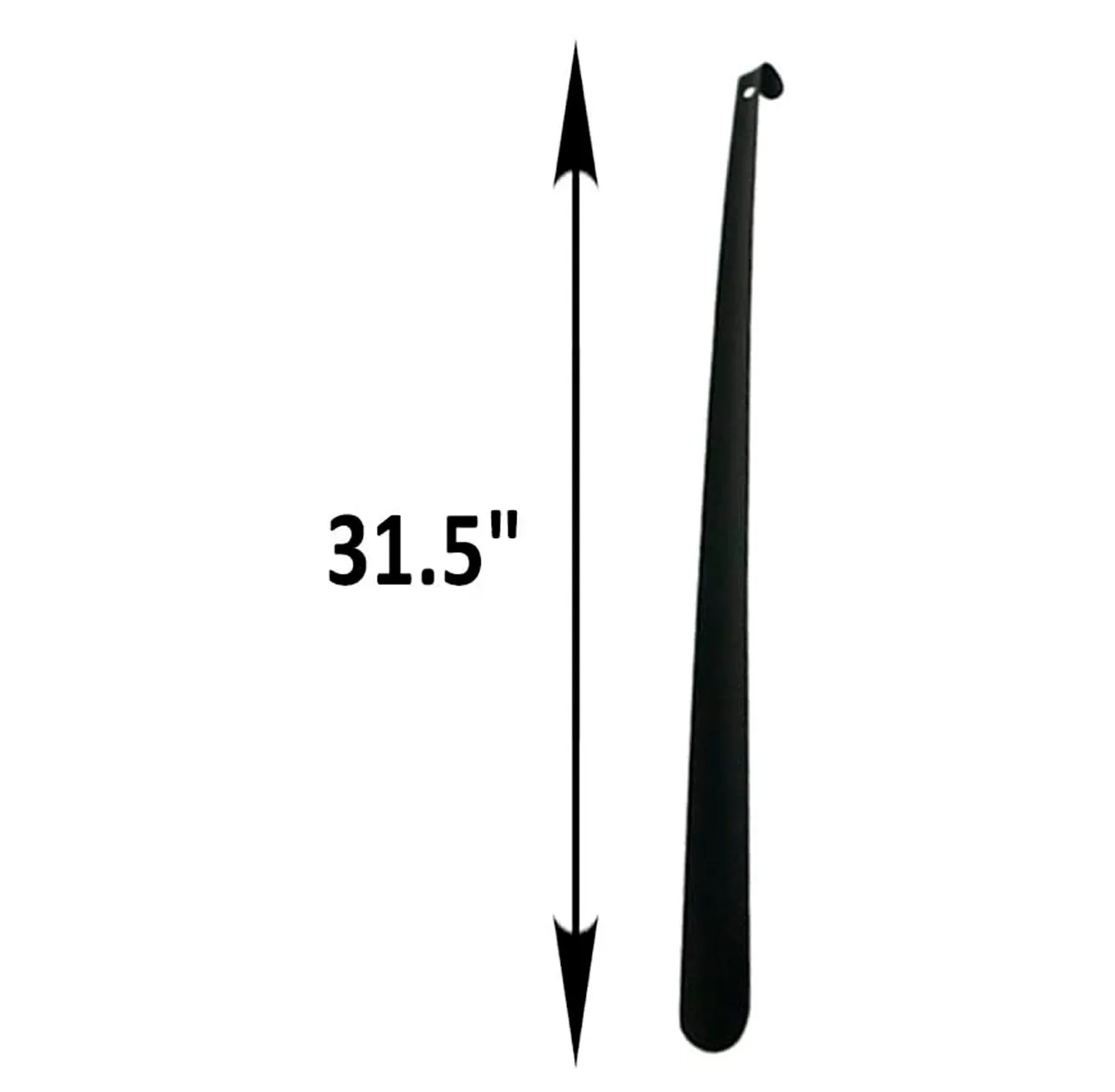 Home-X Extra Long Metal Shoehorn, 31.5 Inch Long Shoe Horn Color Black