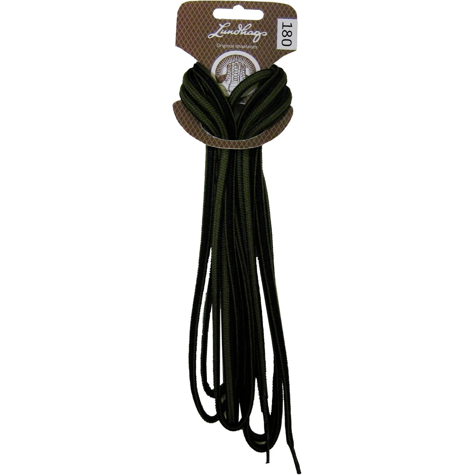 Lundhags Shoe Laces 180 cm Black/Grey | Buy Lundhags Shoe Laces 180 cm Black/Grey here | Outnorth