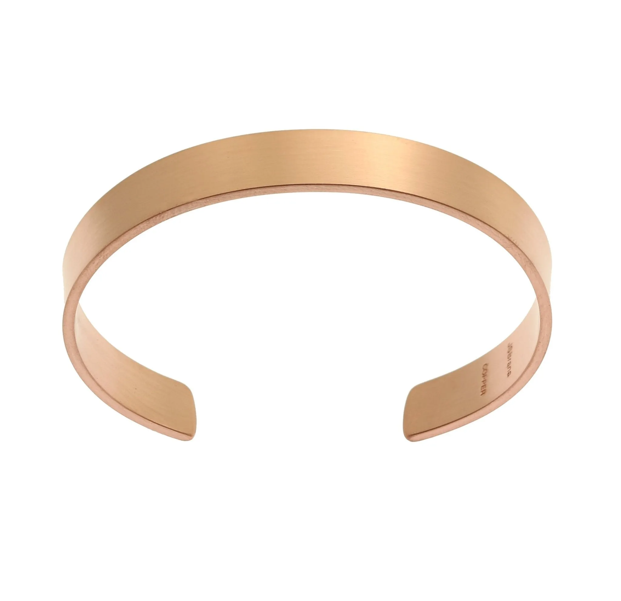 Men's Brushed Copper Cuff Bracelet - 10mm Wide