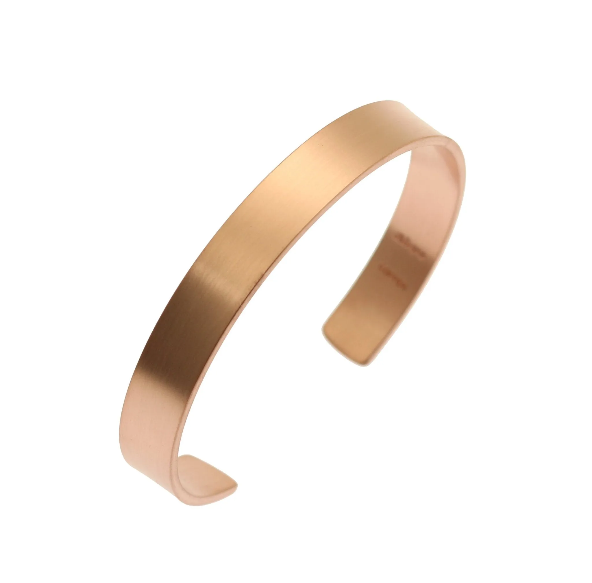 Men's Brushed Copper Cuff Bracelet - 10mm Wide