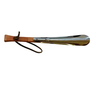 Metal Shoe Horn with Wood Handle 11 1/2