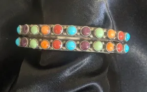 Multi-color stone Sterling Silver Bracelets