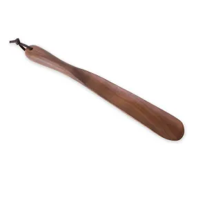 Muso Wood Shoe Horn Long Handle 15" for Seniors,Wooden Shoehorn (Color Walnut)