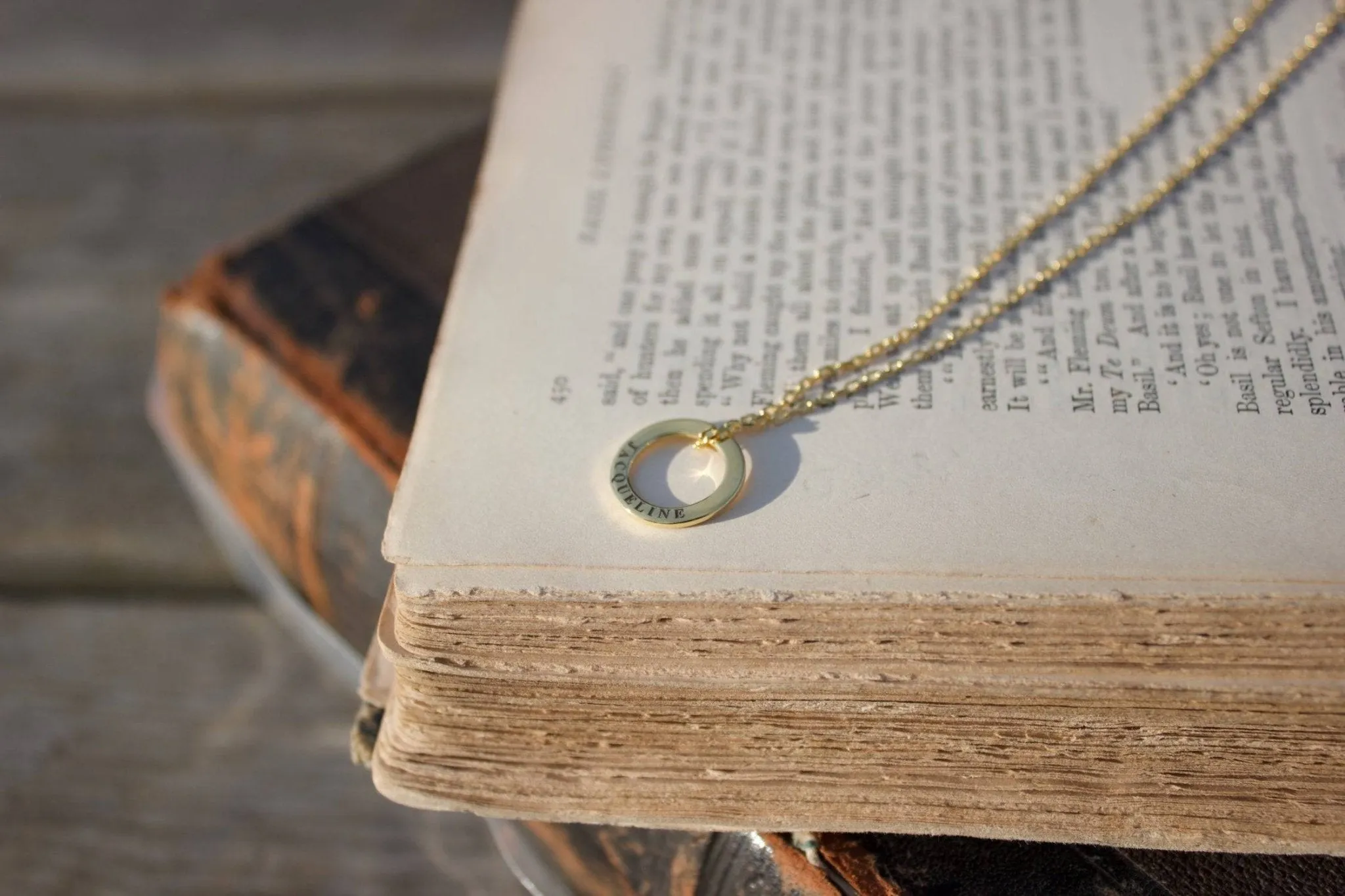 Personalised One Ring Gold Necklace