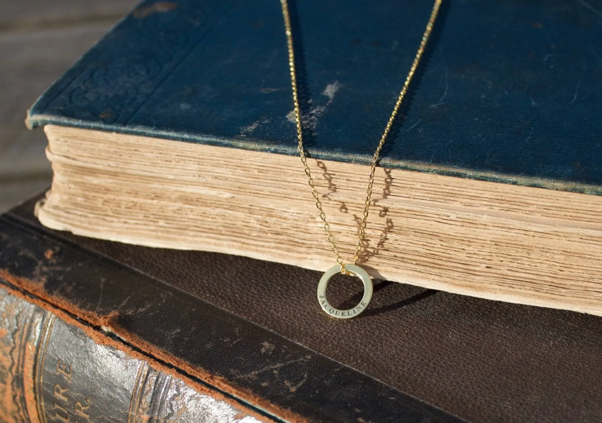 Personalised One Ring Gold Necklace