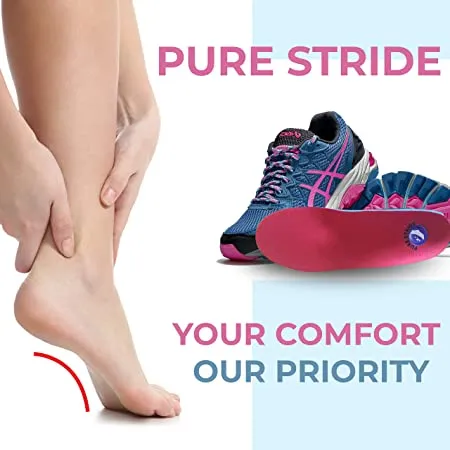 Pure Stride Foot Orthotics Insoles for Plantar Fasciitis, Metatarsal and Heel Spurs - Arch Support Insoles