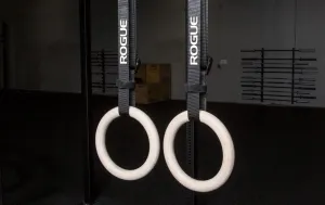 Rogue Gymnastics Wood Rings w/ 16' Black Strap